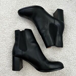 Madewell The Laura Ankle Boot Black Leather Pull On Block Heel Women’s 10